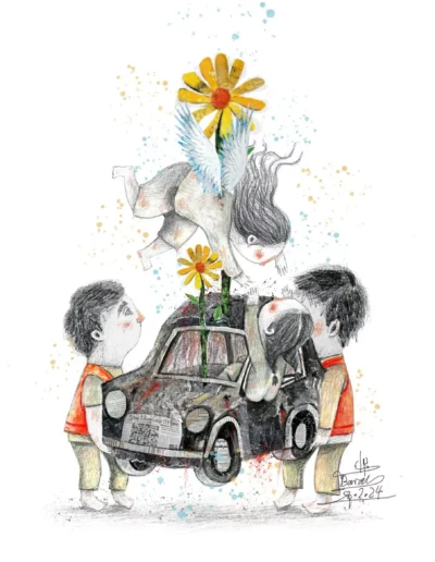 Baraa Awook illustrazione Hind-Rajab